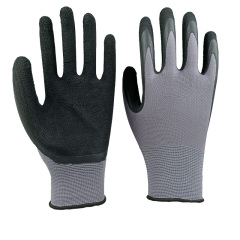 13G grey polyester liner with black foam latex palm dipped