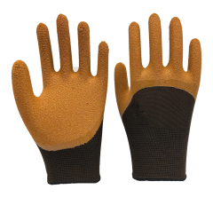 13G polyester liner with 3/4 coverage foam latex palm dipped