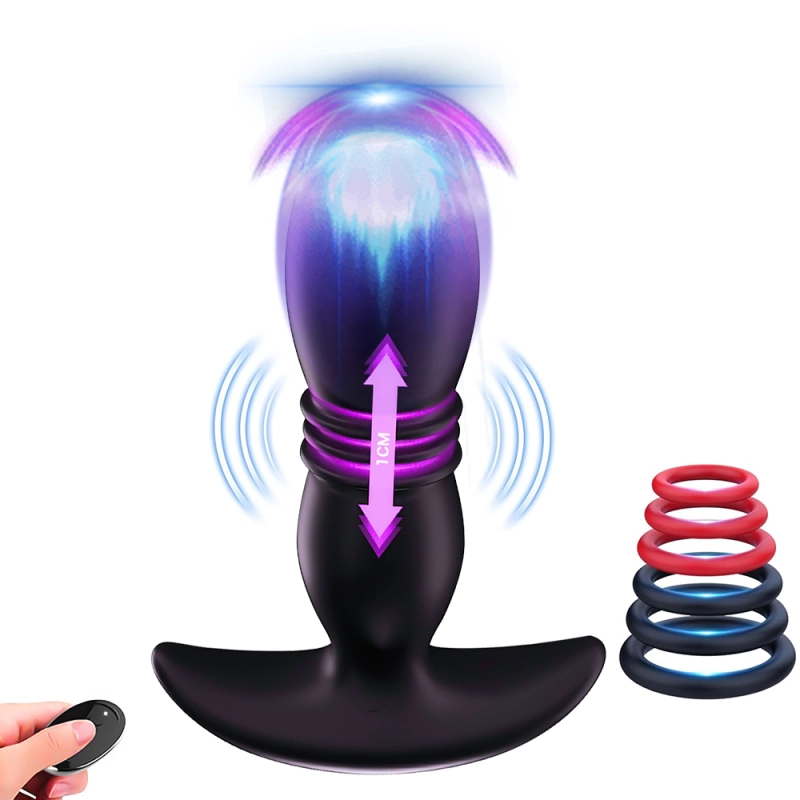 Thrusting Butt Plug with 3 Thrusting and 12 Vibration Modes and Wireless Remote