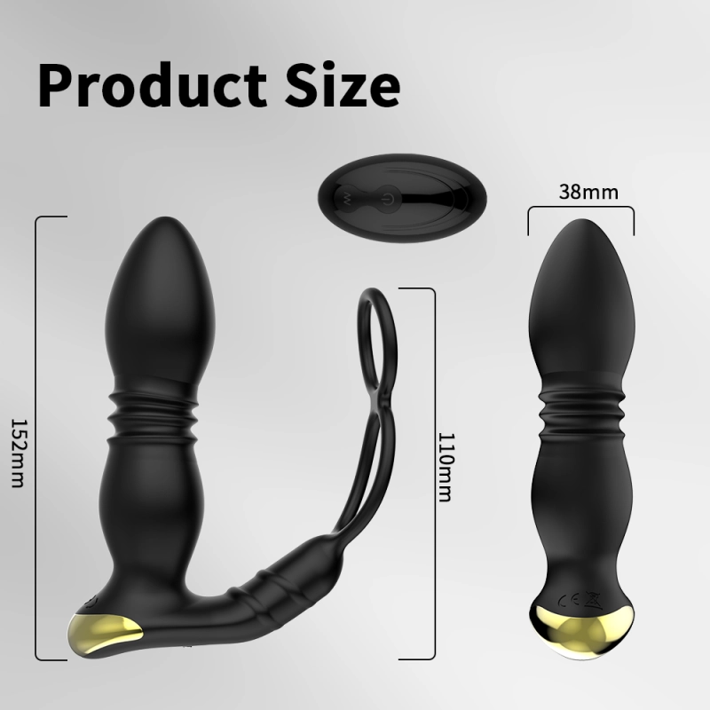 Thrusting Butt Plug with 8 Thrusting and Vibration Modes and Wireless Remote