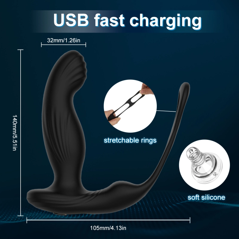 Remote Control Prostate Butt Plug with 10 Vibration Modes, Pulsation, and Heating Function