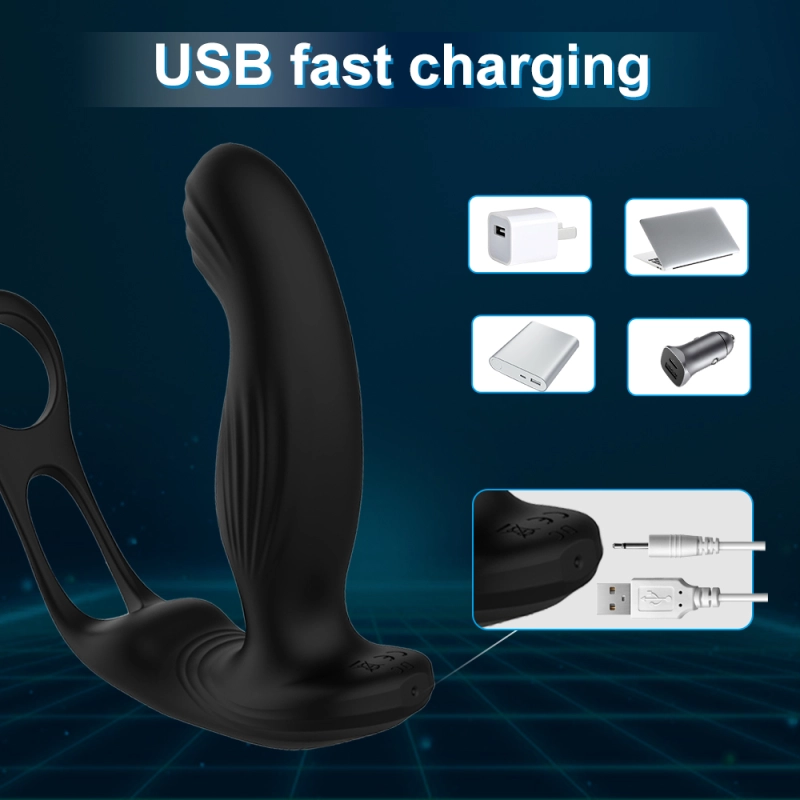 Remote Control Prostate Butt Plug with 10 Vibration Modes, Pulsation, and Heating Function