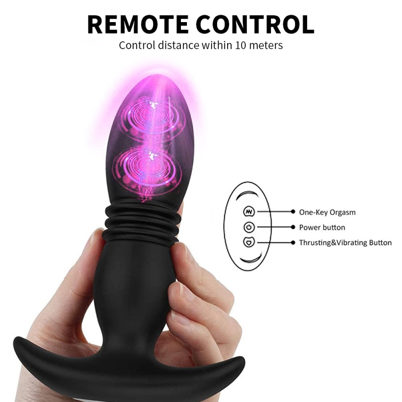Thrusting Butt Plug with 3 Thrusting and 12 Vibration Modes and Wireless Remote