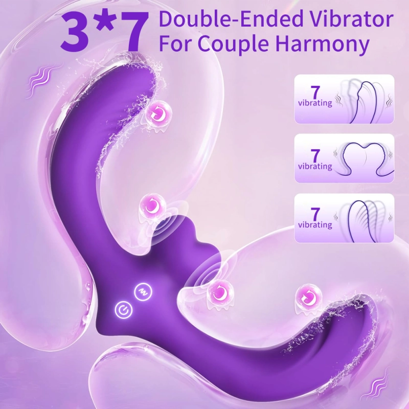 10-Speed Vibrating Horn Design Sex Toys for Couples Remote Vibrators