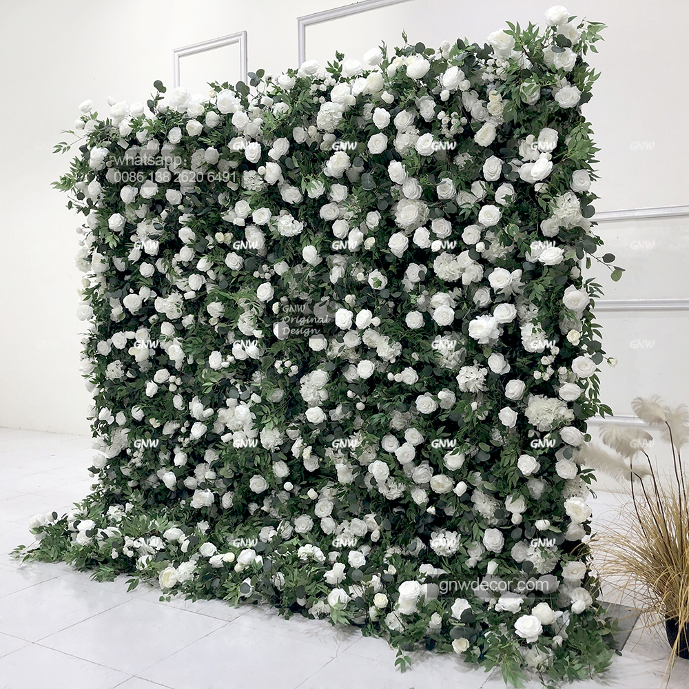 Flower wall green white
