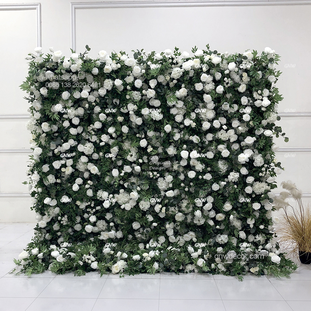 Flower wall green white