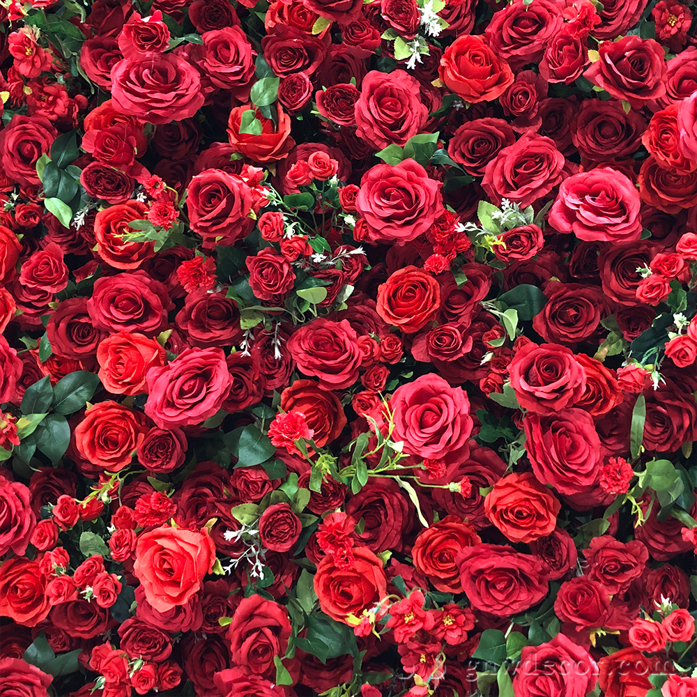 Flower wall 8ft x 8ft red rose