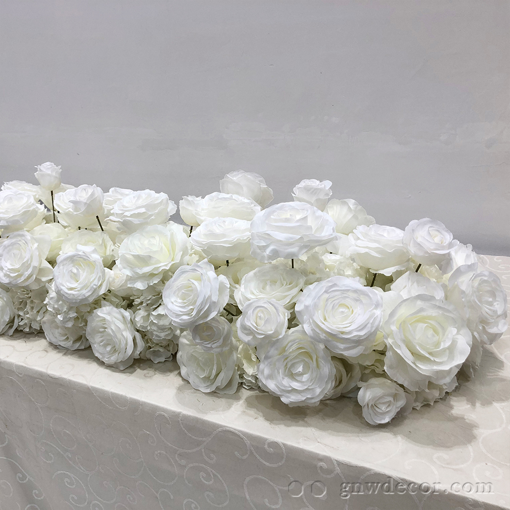 Artificial flower top table runner strip
