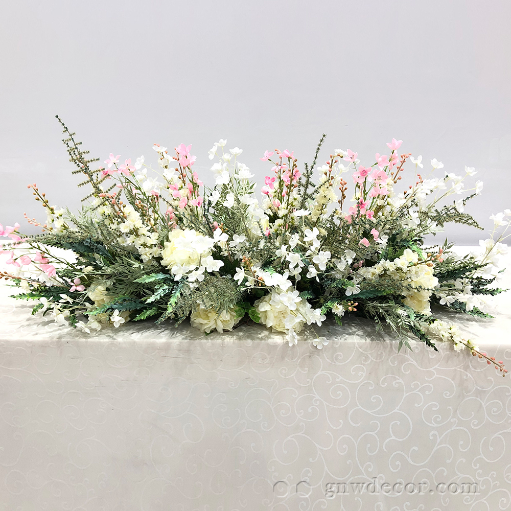 Artificial flower top table runner strip