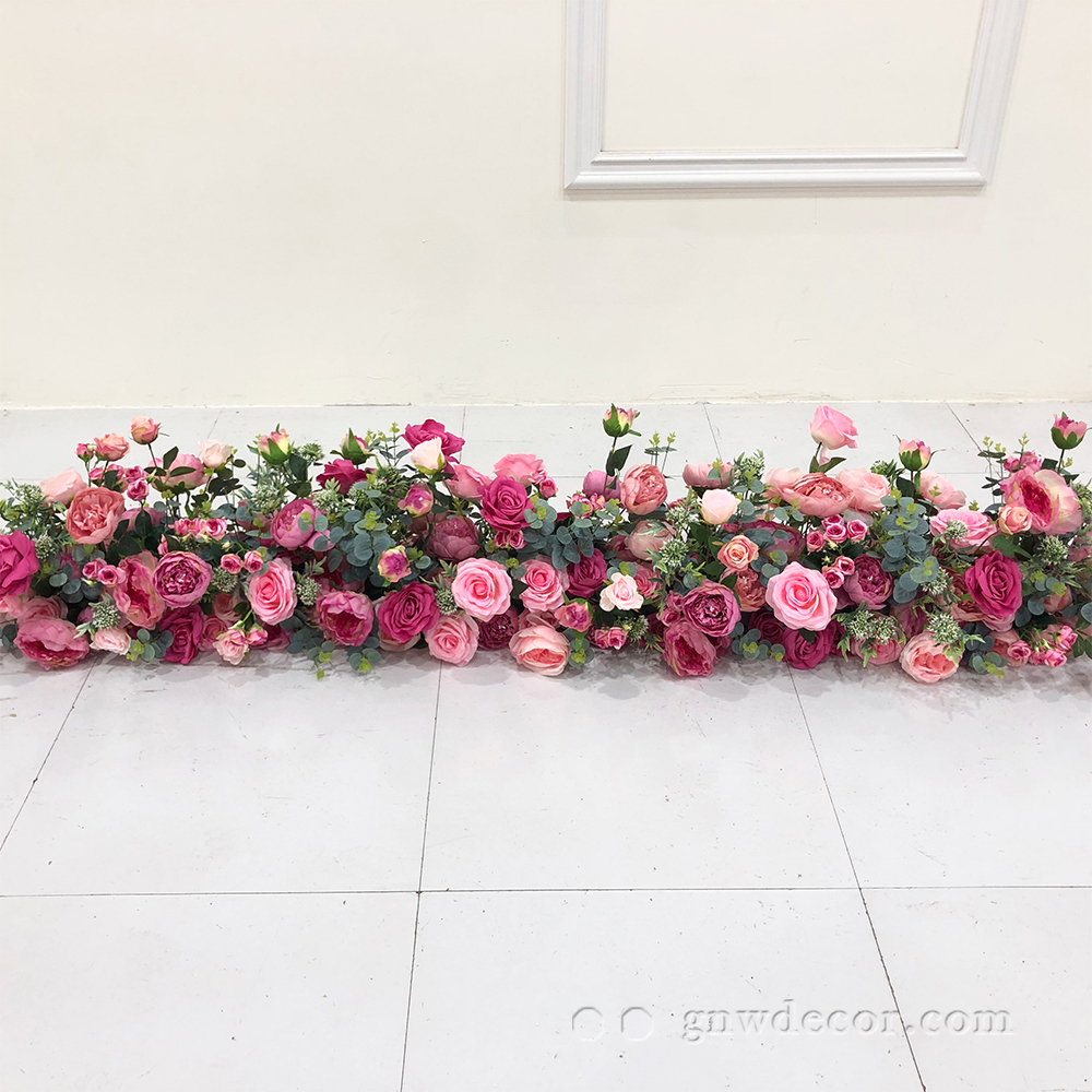 Artificial flower top table runner strip