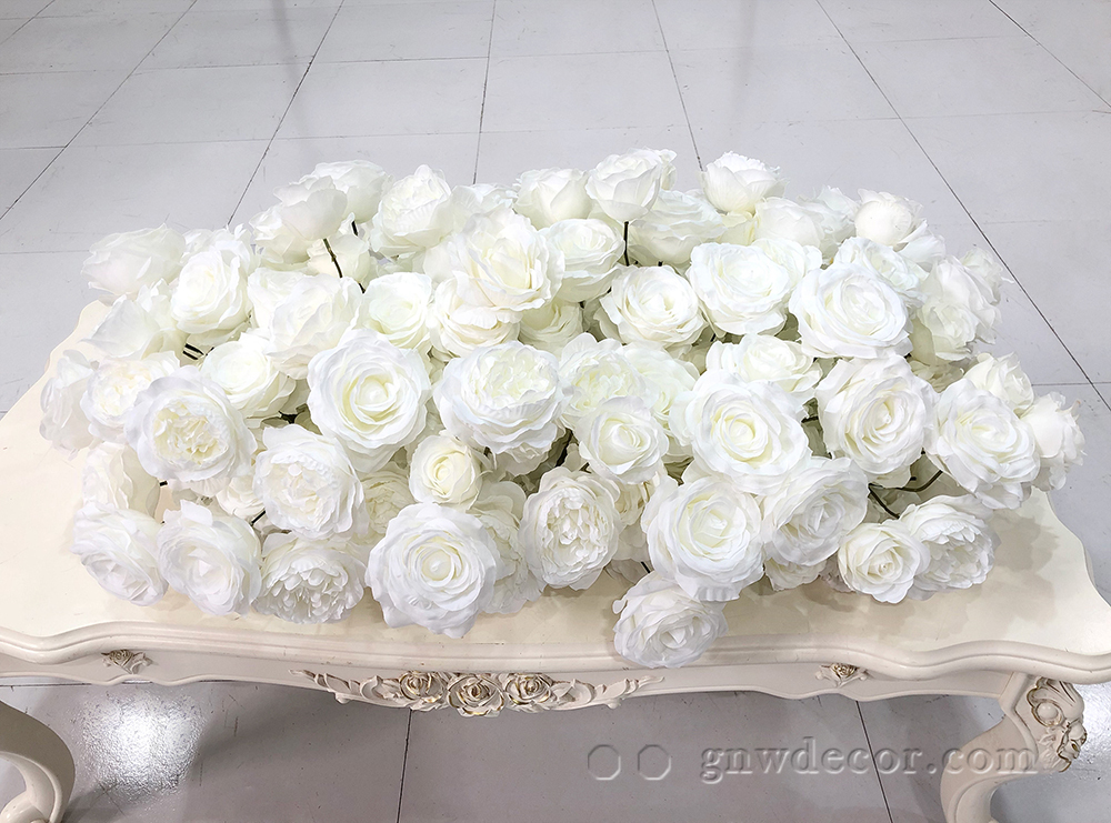Artificial flower top table runner strip