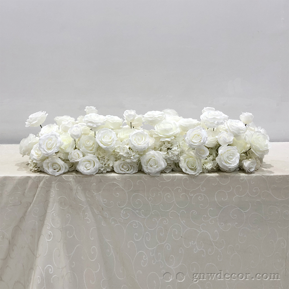 Artificial flower top table runner strip