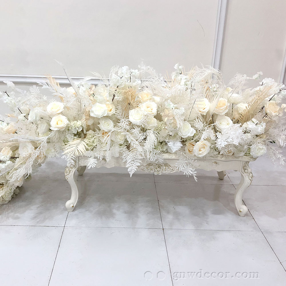 Artificial flower top table runner strip