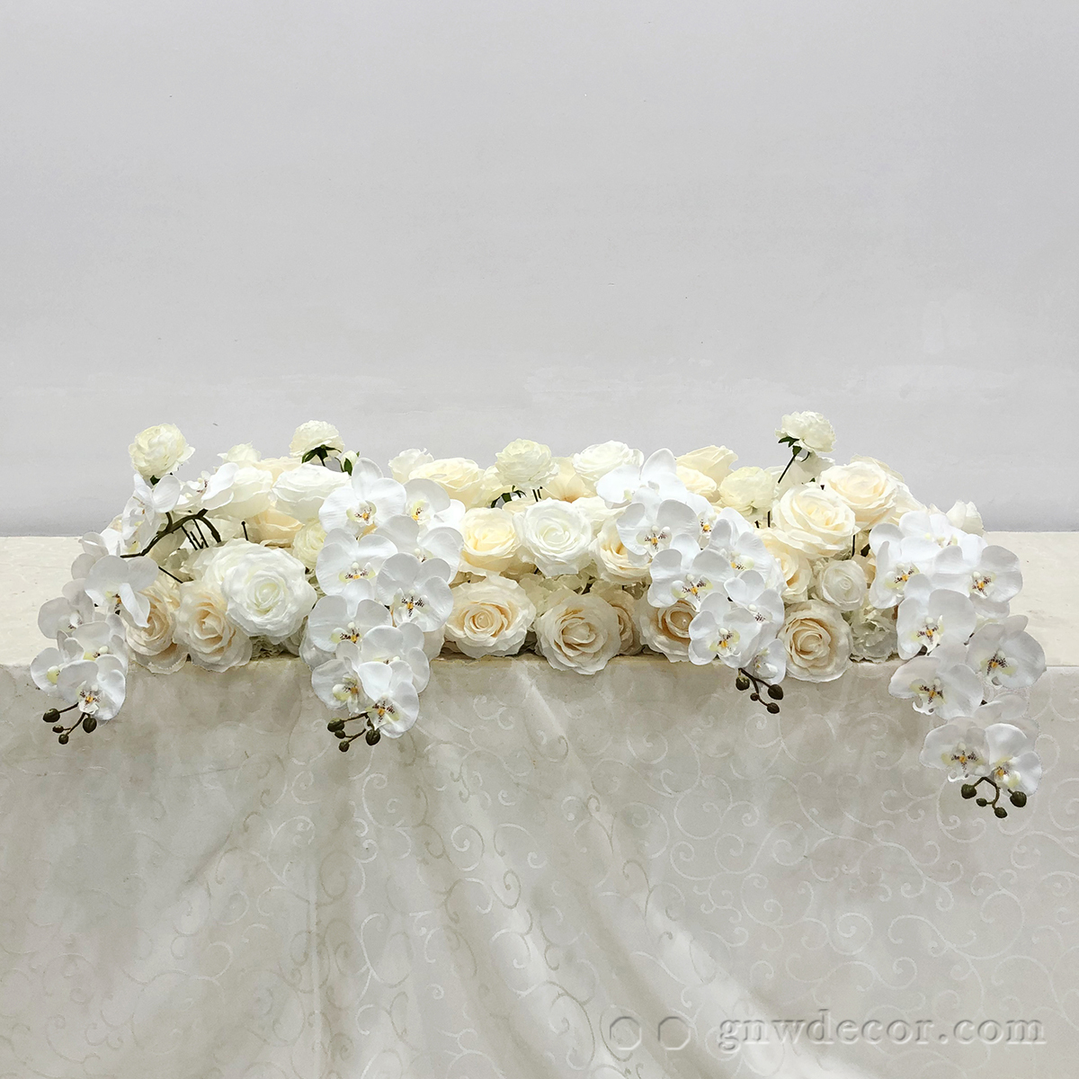 Artificial flower top table runner strip