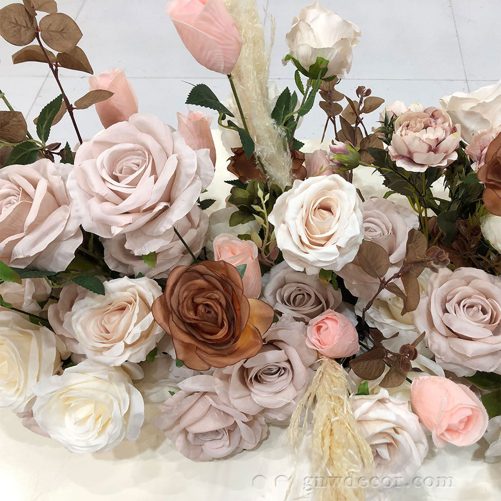 Artificial flower top table runner strip