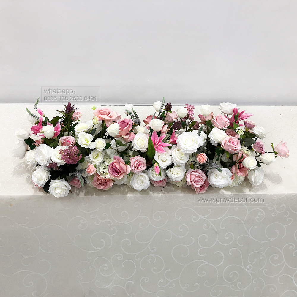 Artificial flower top table runner strip