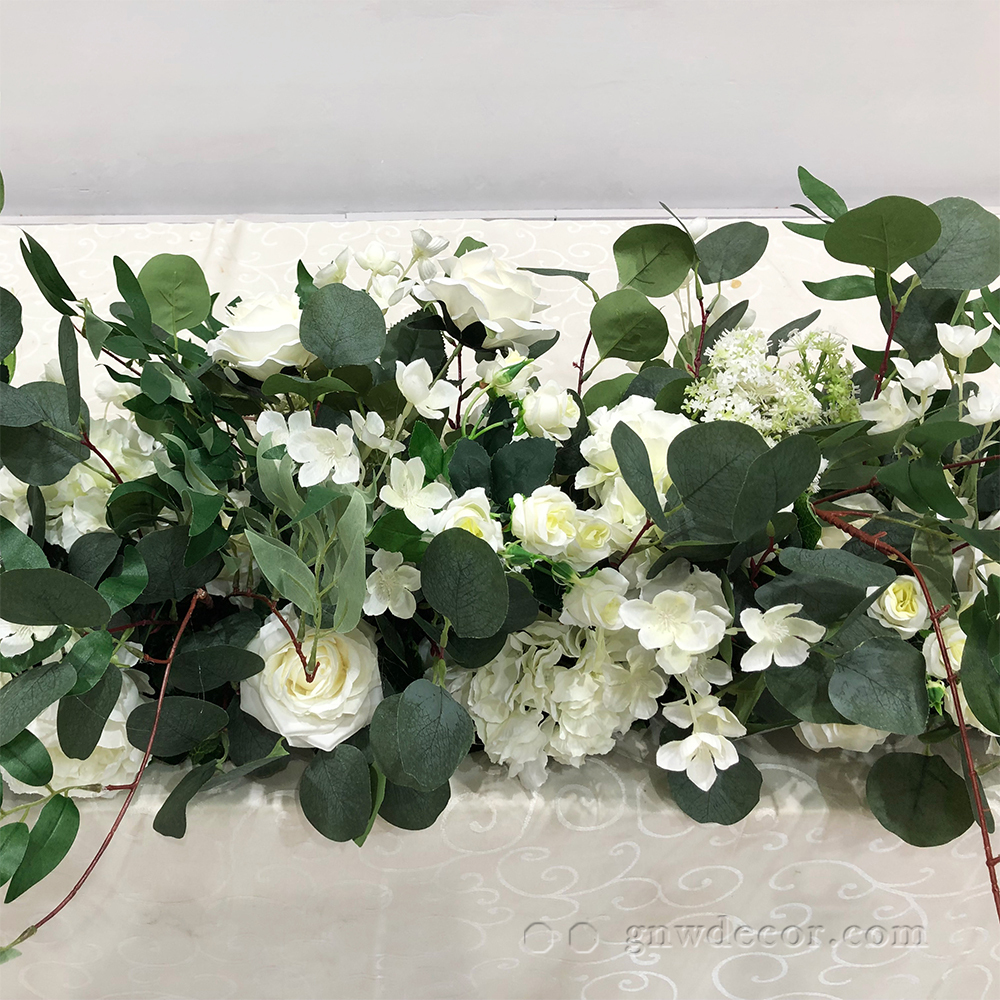 Artificial flower top table runner strip