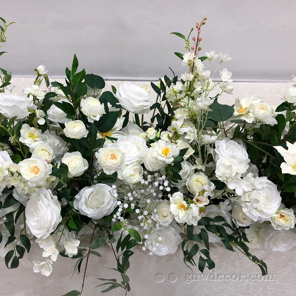 Artificial flower top table runner strip