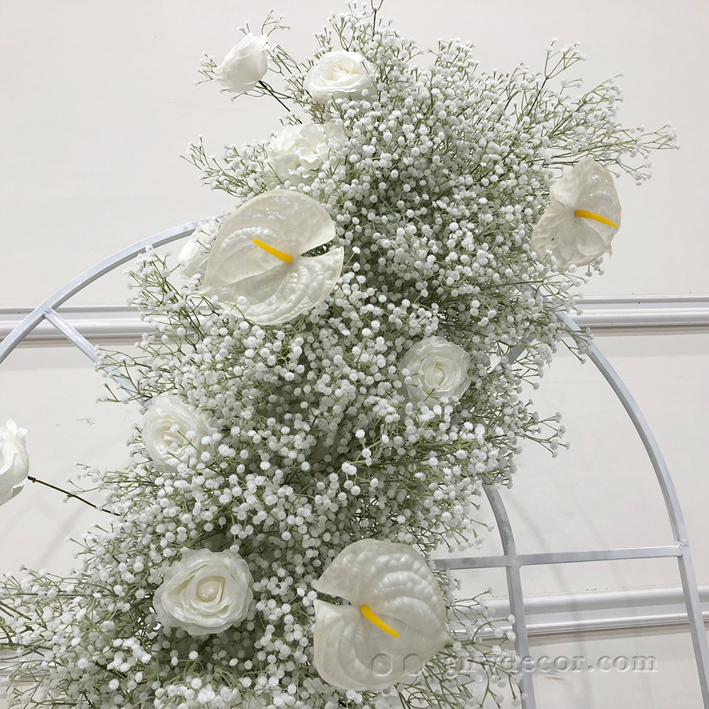 Artificial flower top table runner strip