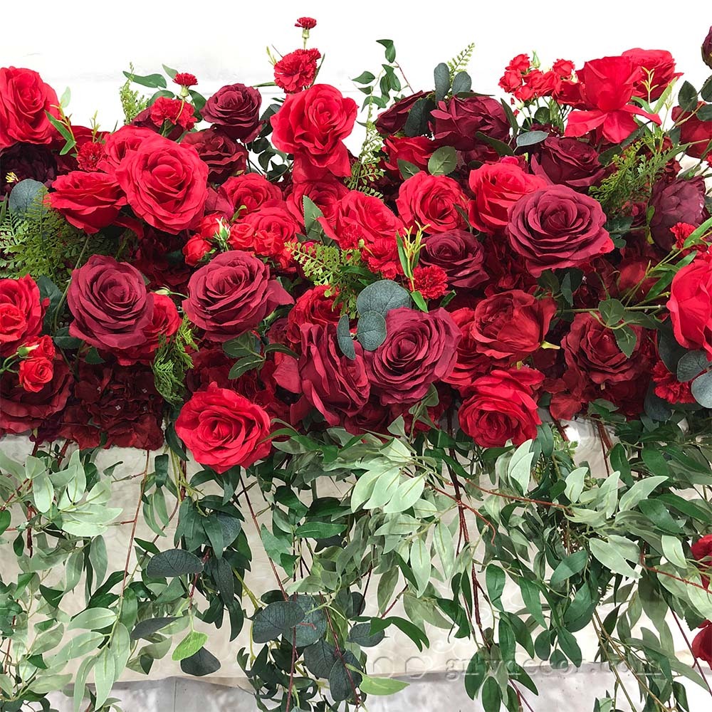Artificial flower top table runner strip