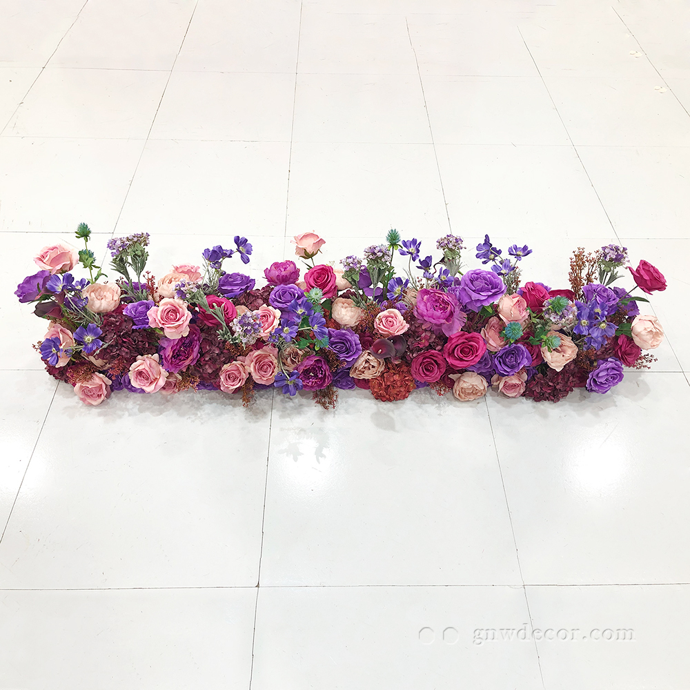 Artificial flower top table runner strip
