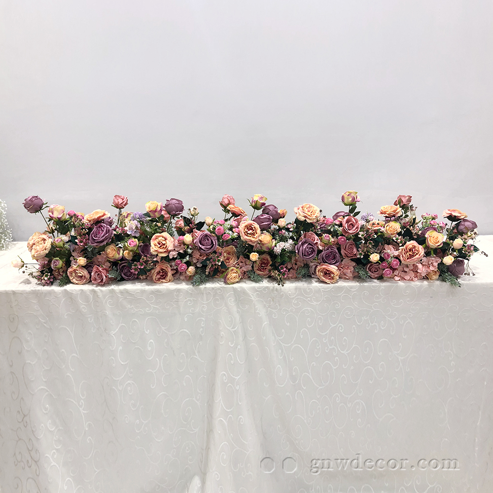 Artificial flower top table runner strip