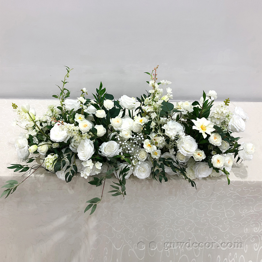 Artificial flower top table runner strip