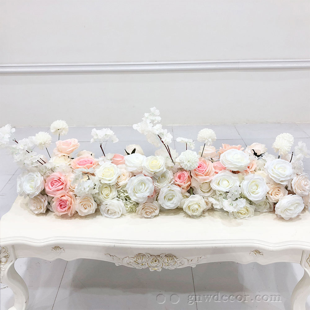 Artificial flower top table runner strip