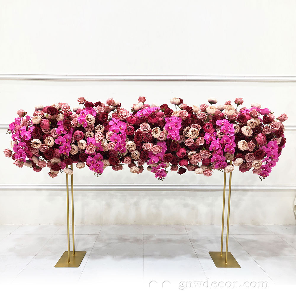 Artificial flower top table runner strip