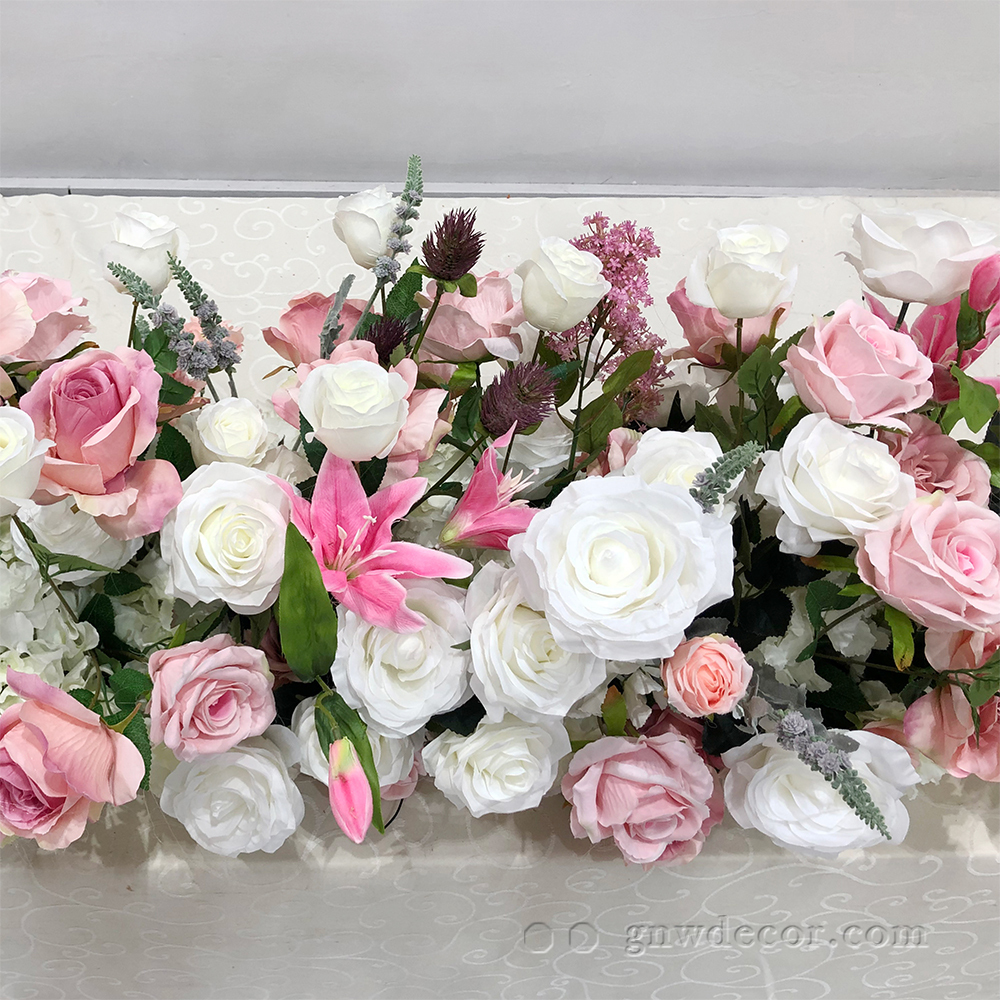 Artificial flower top table runner strip