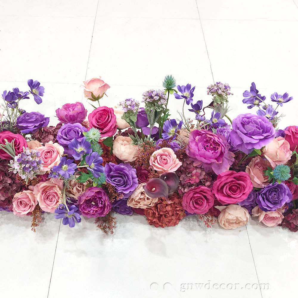 Artificial flower top table runner strip