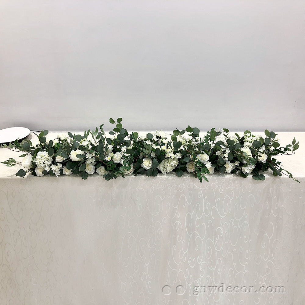 Artificial flower top table runner strip