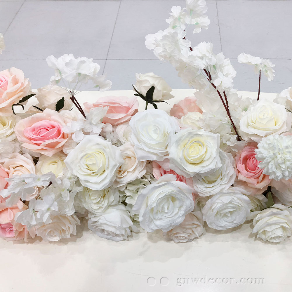 Artificial flower top table runner strip