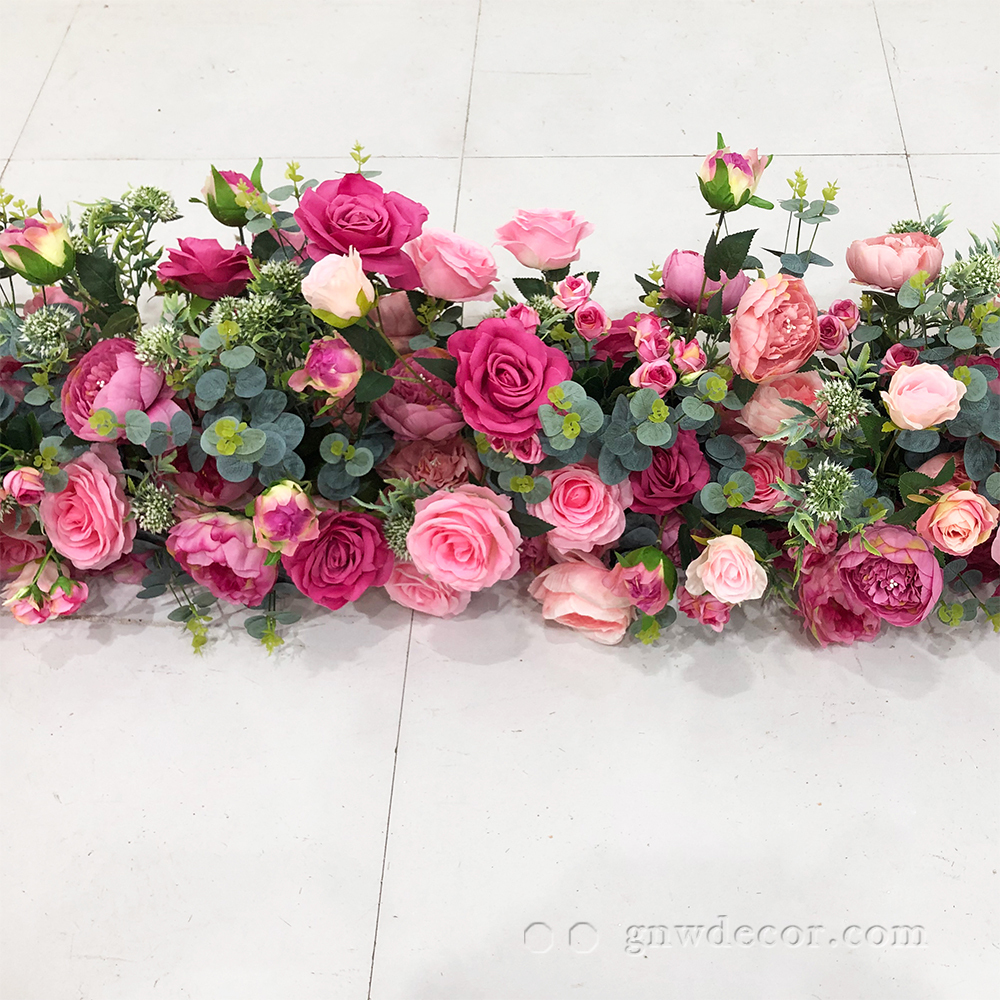 Artificial flower top table runner strip