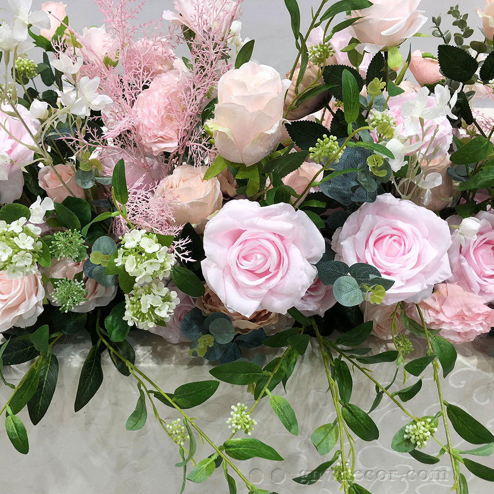 Artificial flower top table runner strip