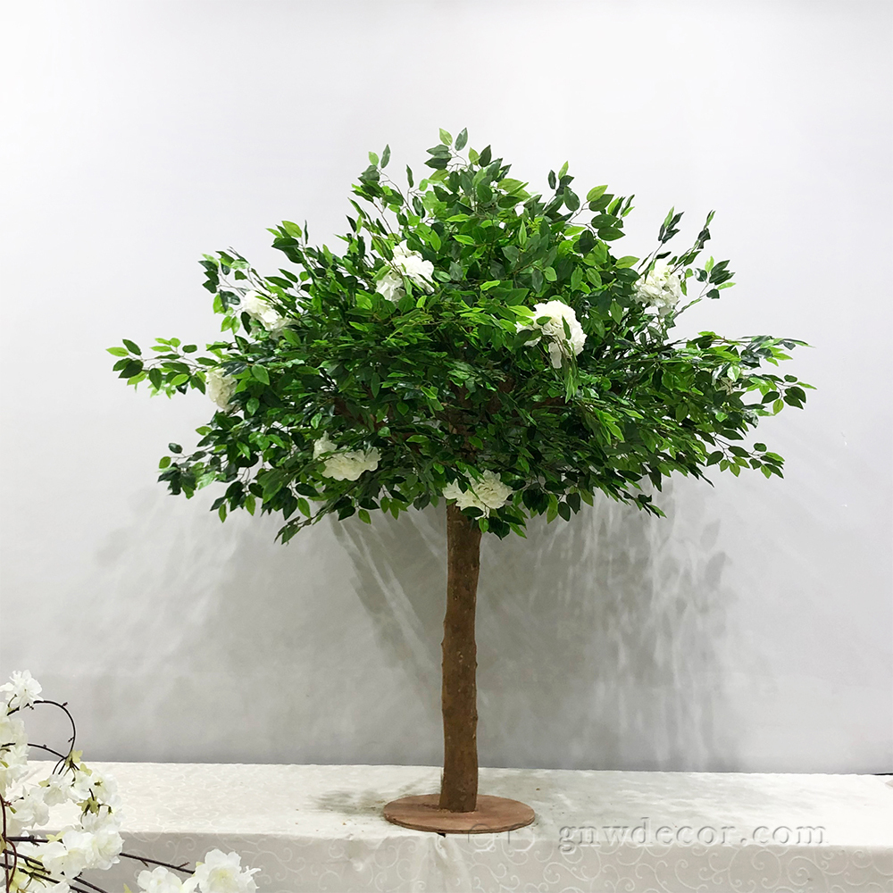 Artificial flower tree for table centerpiece