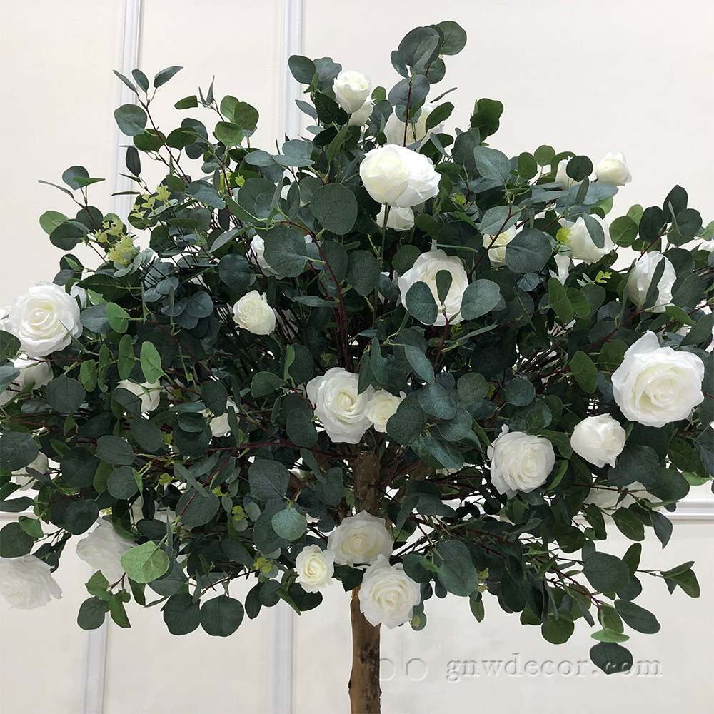 Artificial flower tree for table centerpiece