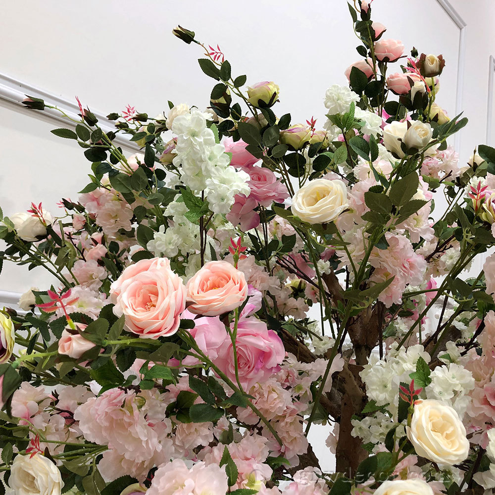 Artificial flower tree for table centerpiece
