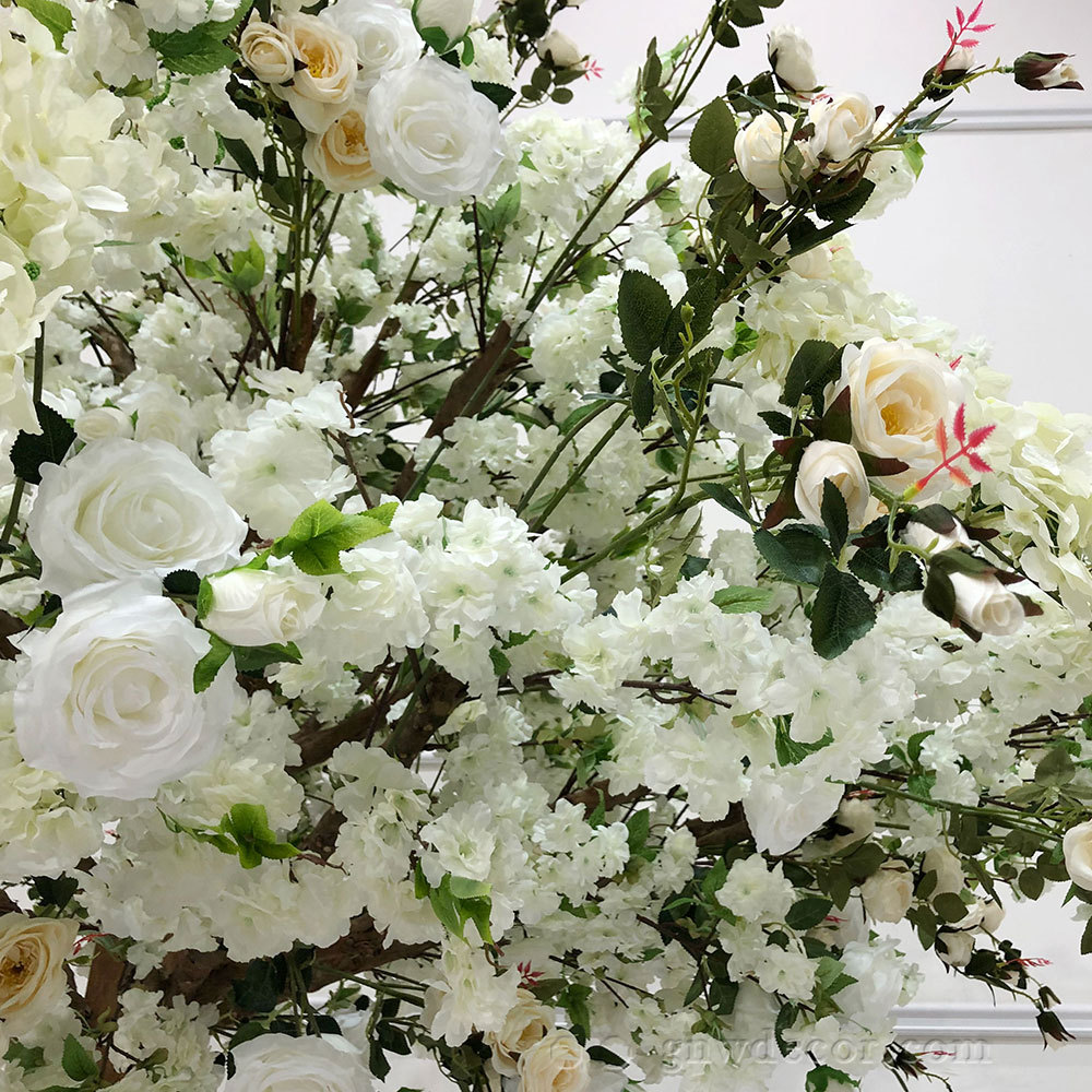 Artificial flower tree for table centerpiece