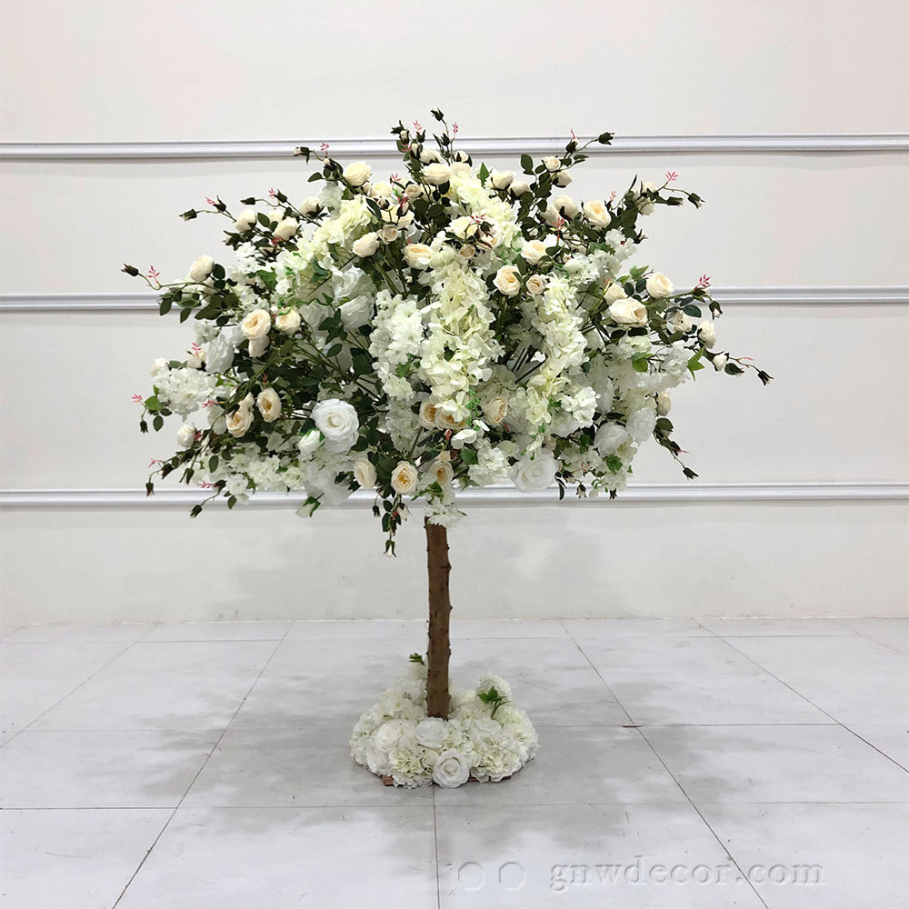 Artificial flower tree for table centerpiece