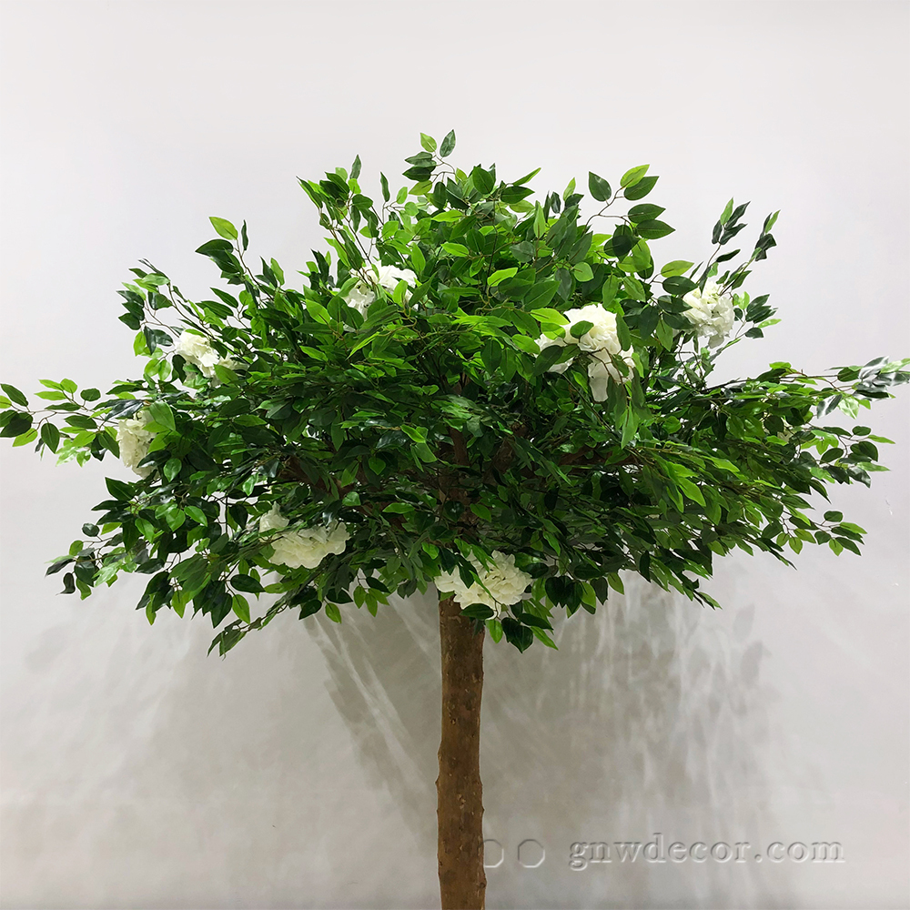 Artificial flower tree for table centerpiece