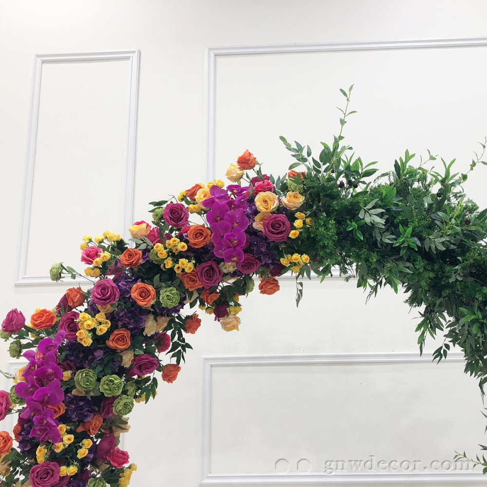 Artificial flower arch : circle ring shape