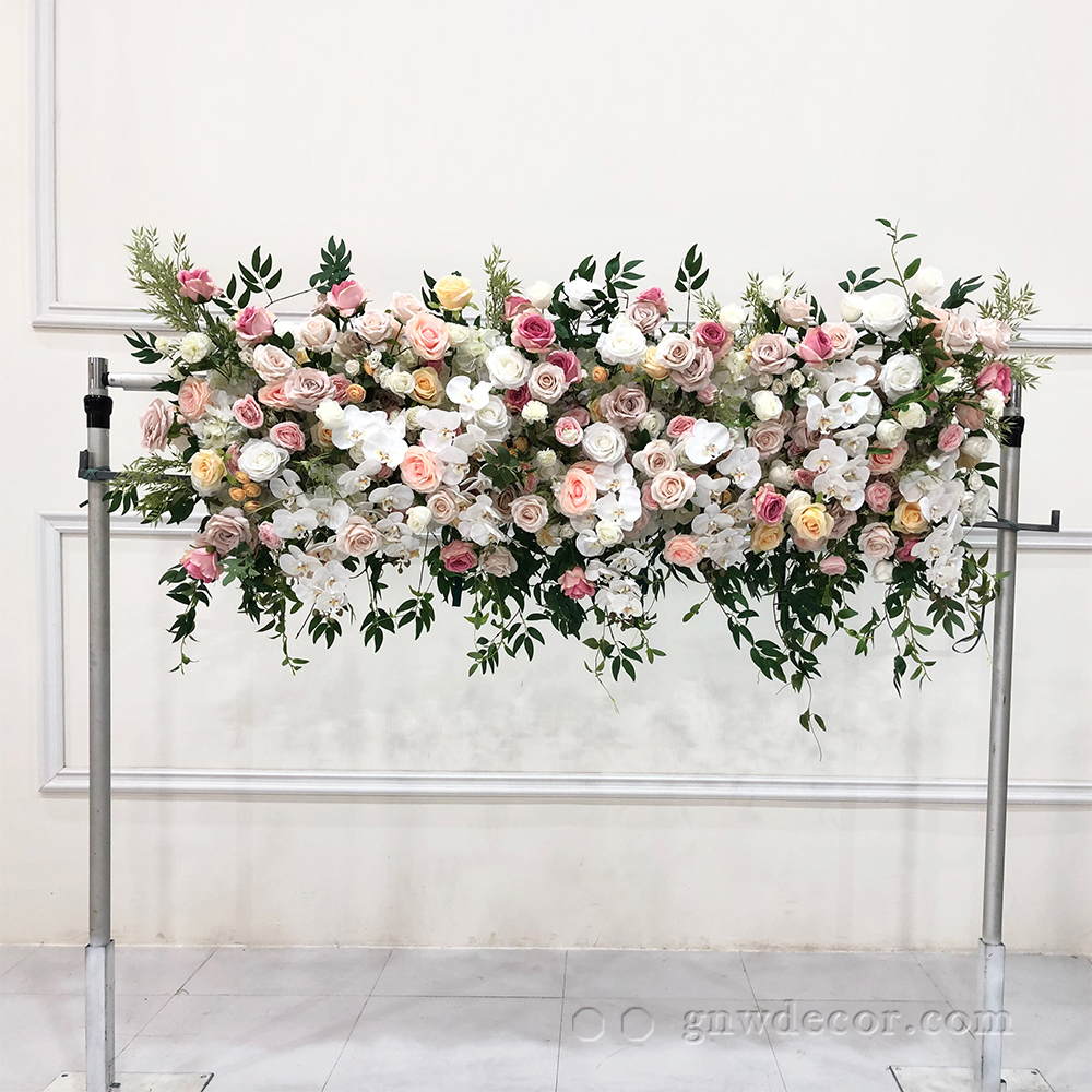 Artificial flower top table runner strip