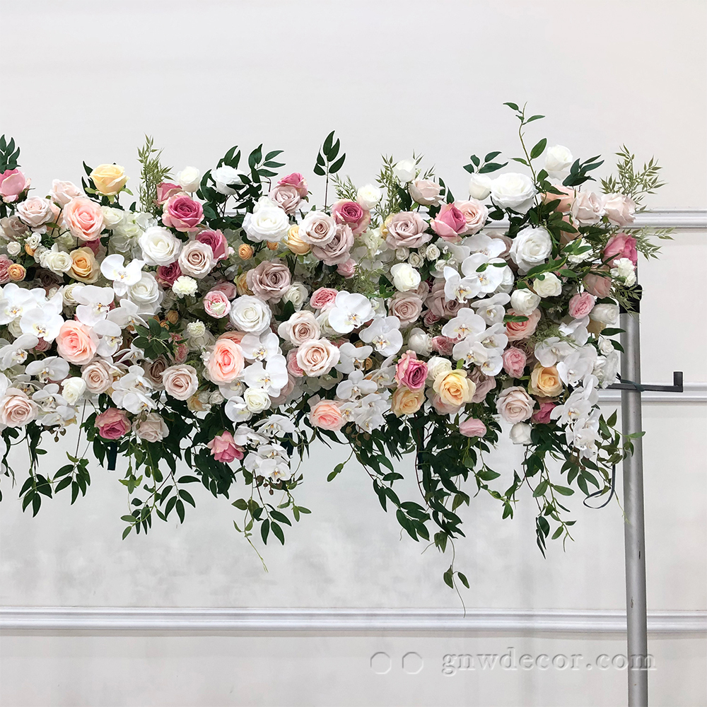 Artificial flower top table runner strip