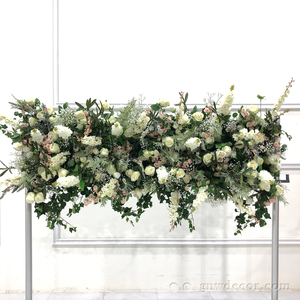 Artificial flower top table runner strip