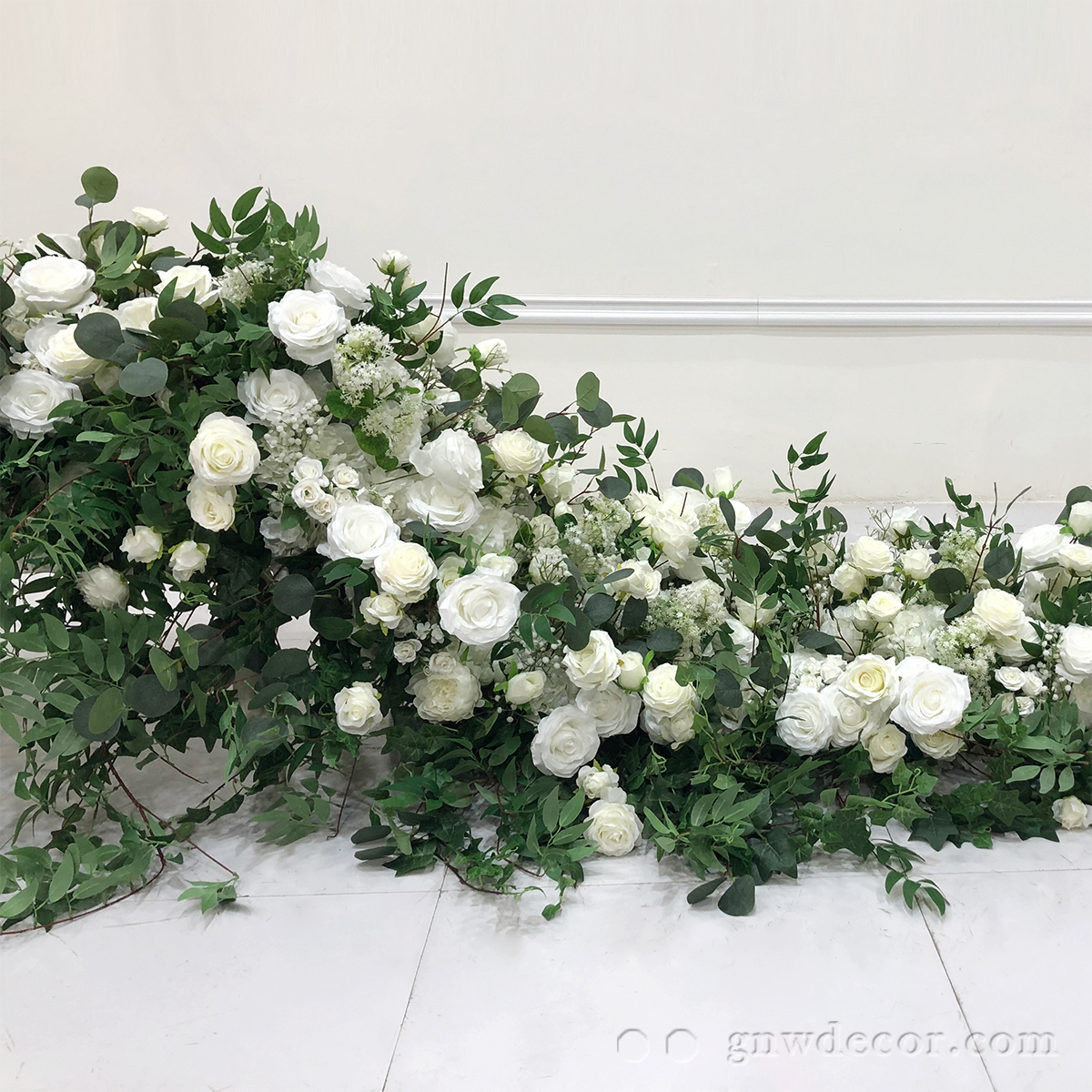 Artificial flower top table runner strip