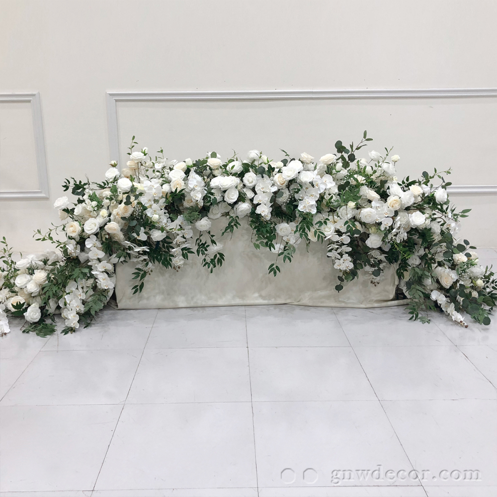 Artificial flower top table runner strip