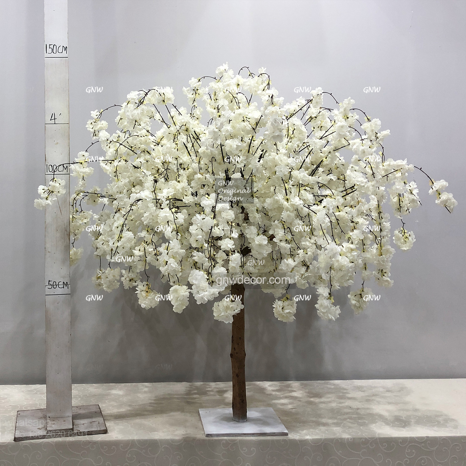 Artificial flower tree for table centerpiece