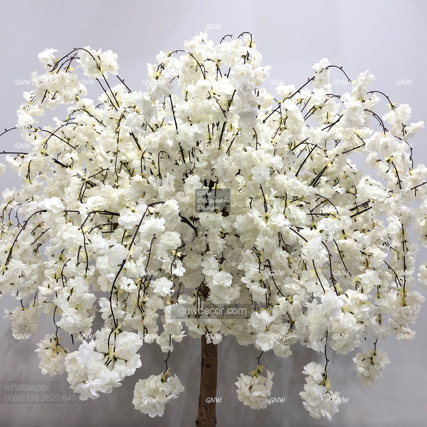 Artificial flower tree for table centerpiece