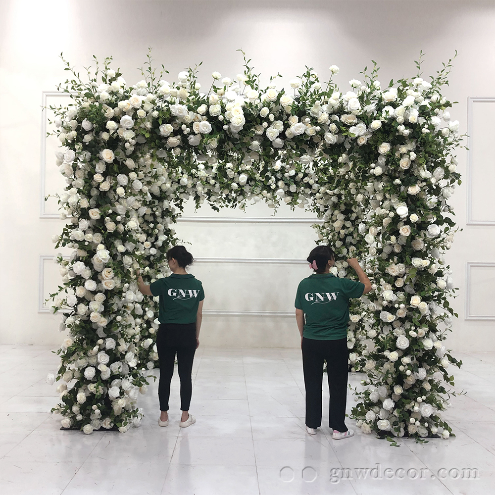 Artificial flower arch : 4 pillars mandap